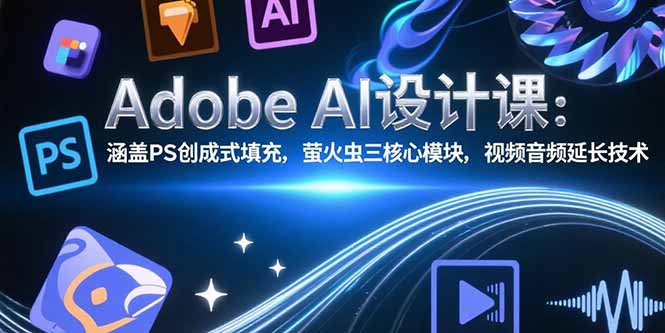 (15469期)Adobe AI设计课:涵盖PS创成式填充,萤火虫三核心模块,视频音频延长技术