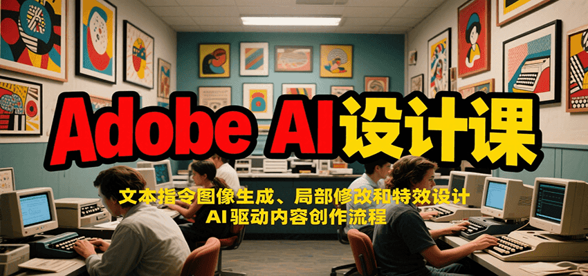 Adobe AI设计课:文本指令图像生成、局部修改和特效设计,AI驱动内容创作流程