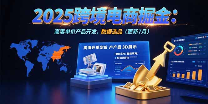 (15512期)2025跨境电商掘金:蓝海市场定位,高客单价产品开发,数据选品(更新7月)