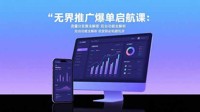 (15567期)无界推广爆单启航课:流量分发算法解密 后台功能全解析 投放前必知避坑点