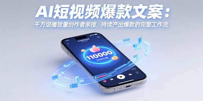 (15569期)AI短视频爆款文案:千万级播放量创作者亲授,持续产出爆款的完整工作流