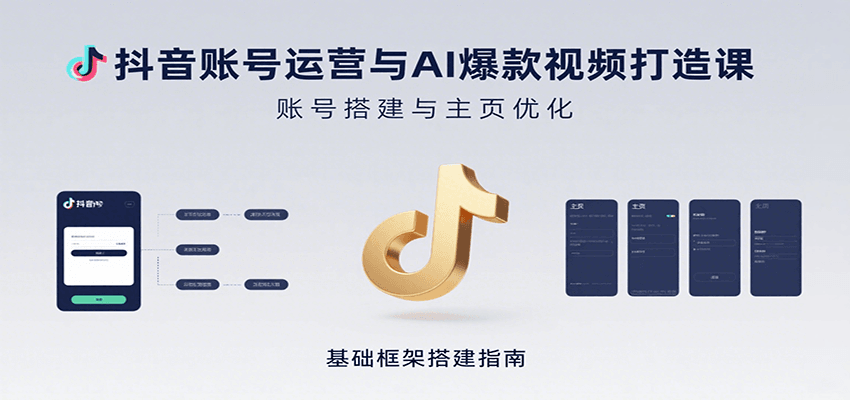 抖音账号运营与AI爆款视频打造课:含账号搭建、运营及多种AI特效视频制作方法