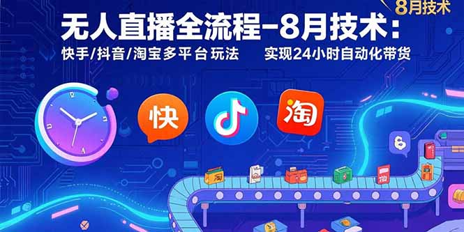 (15635期)无人直播全流程-8月技术:快手/抖音/淘宝多平台玩法 实现24小时自动化带货