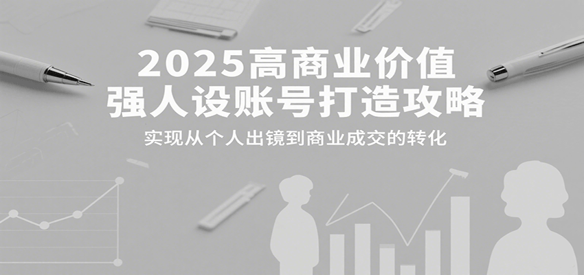 2025高商业价值强人设账号打造攻略,实现从个人出镜到商业成交的转化