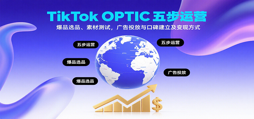 TikTok OPTIC五步运营,爆品选品、素材测试,广告投放与口碑建立及变现方式