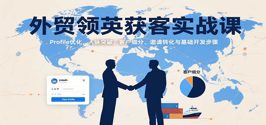 外贸领英获客实战课:Profile优化、人脉突破,客户细分、邀请转化与基础开发步骤