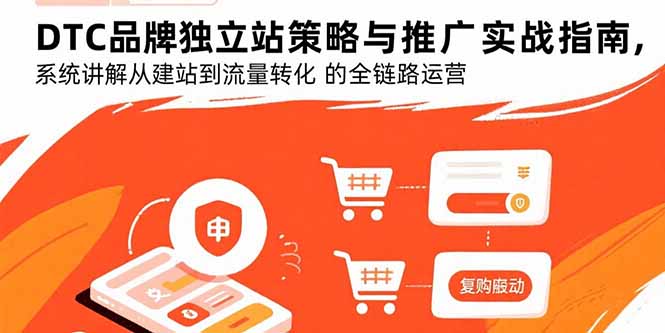 (15818期)DTC品牌独立站策略与推广实战指南,系统讲解从建站到流量转化的全链路运营