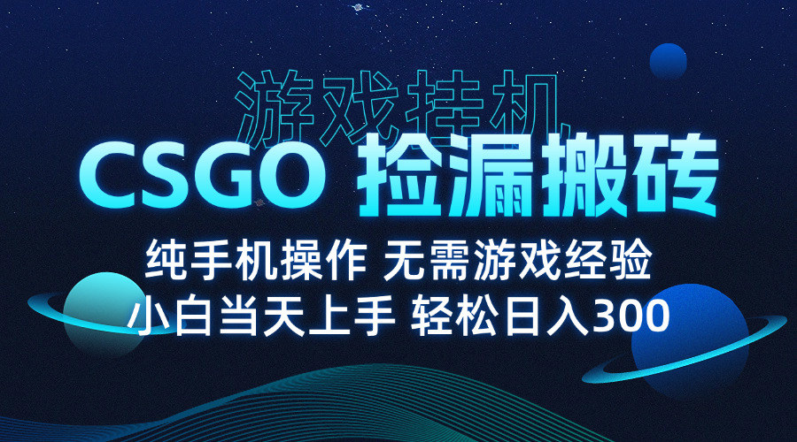 (15820期)8月最新游戏搬砖,CSGO纯挂机,不需要玩游戏,实现真挂机,月入1W+ (15820期)8月最新游戏搬砖,CSGO纯挂机,不需要玩游戏,实现真挂机,月入1W+