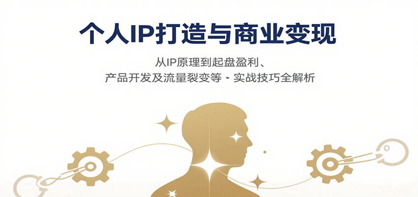 个人IP打造与商业变现,从IP原理到起盘盈利、产品开发及流量裂变等实战技巧全解析