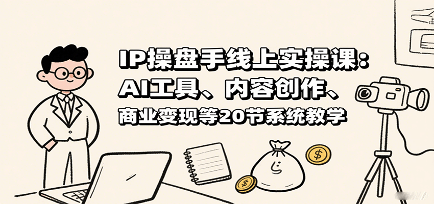 IP操盘手线上实操课:AI工具、内容创作、商业变现等20节系统教学
