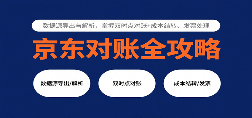 京东对账全攻略:数据源导出与解析,掌握双时点对账+成本结转、发票处理