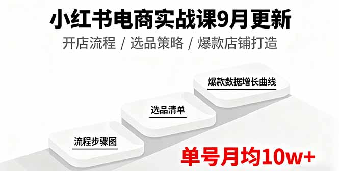 (16120期)小红书电商实战课9月更新,开店流程/选品策略/爆款店铺打造,单号月均10w+