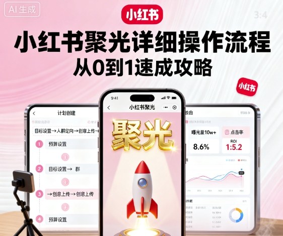 小红书聚光详细操作流程,小红书聚光从0到1速成攻略