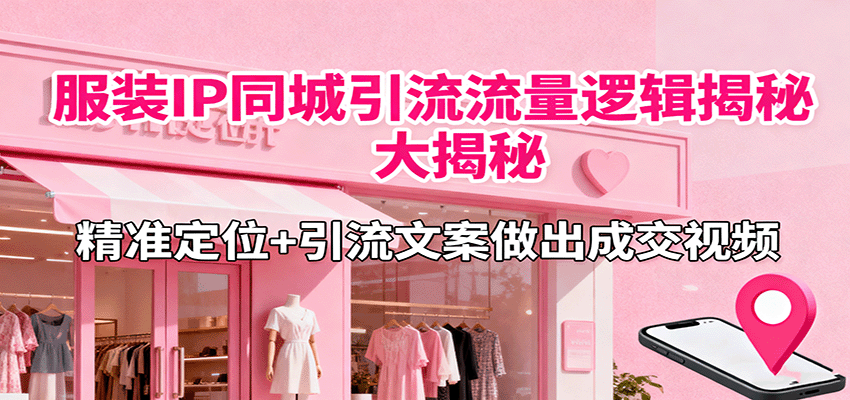 服装IP同城引流流量逻辑大揭秘,精准定位+引流文案做出成交视频