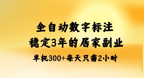 全自动数字标注,稳定3年的蓝海项目,居家也能矩阵开干的副业,单机日入3张+