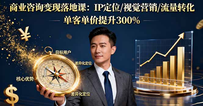 (16249期)商业咨询变现落地课:IP定位/视觉营销/流量转化,单客单价提升300%
