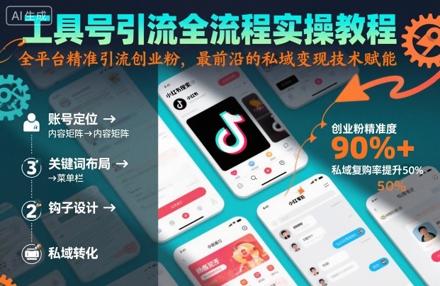 工具号引流全流程保姆级实操教程,全平台精准引流创业粉,最前沿的私域变现技术赋能