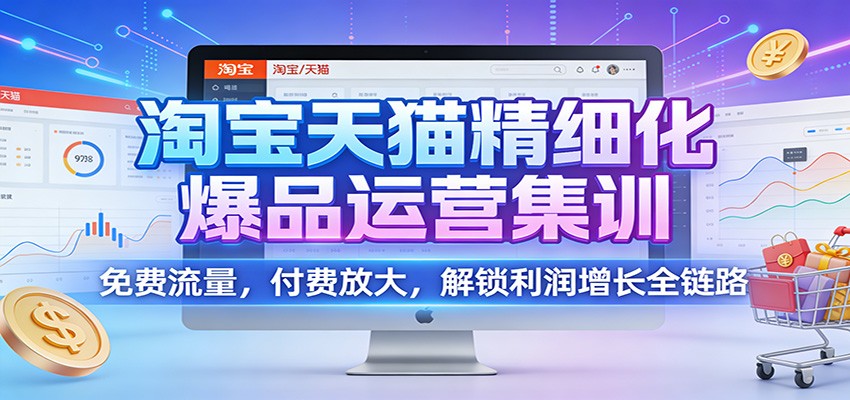 淘宝天猫精细化爆品运营集训：免费流量，付费放大，解锁利润增长全链路